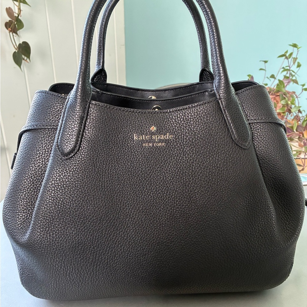 Kate Spade Dumpling large satchel Black Leather Tote Bag brand new with tag